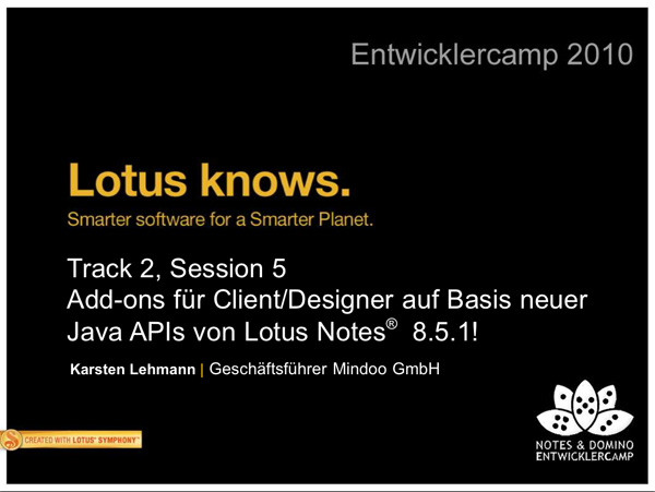 Image:Entwickercamp 2010: our slides about add-ons for Notes Client and Domino Designer 8.5.1